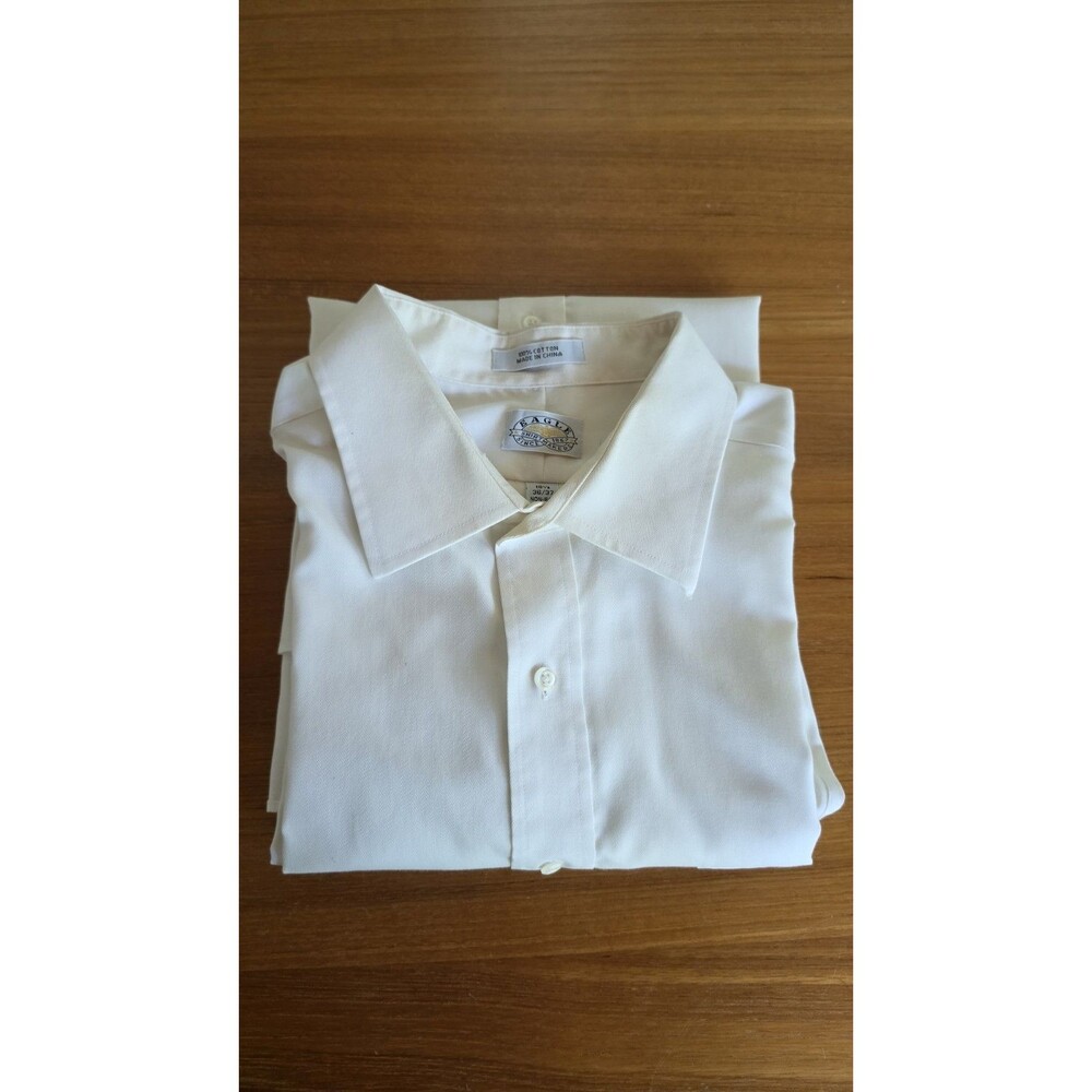 Eagle Men's 36/37 Button Down Long Sleeve Shirt White READ